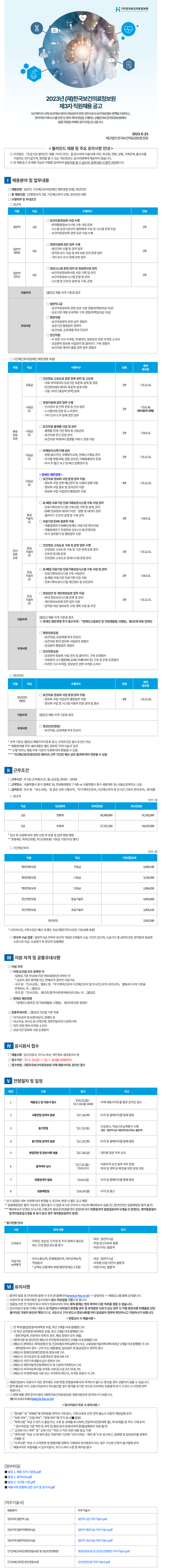 한국보건의료정보원 채용공고문